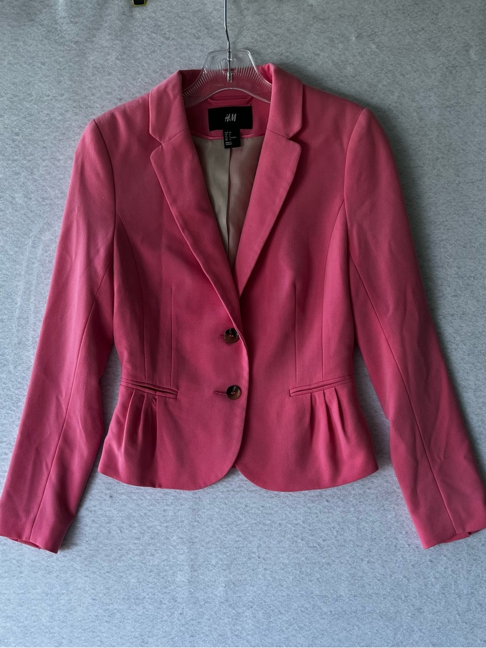 H&M Pink Tailored Peplum Blazer size 4/small